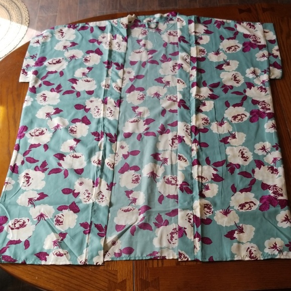 teal Kimono beach cover up - Picture 4 of 5